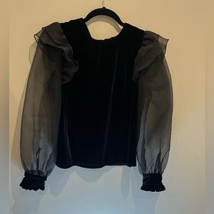 Zara velvet and mesh top